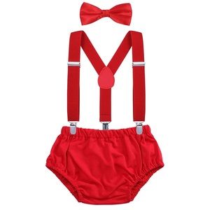 Red baby boy photo op outfit